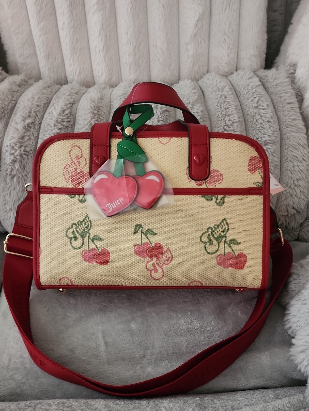 Red Cherry Patterned Women’s Handbag